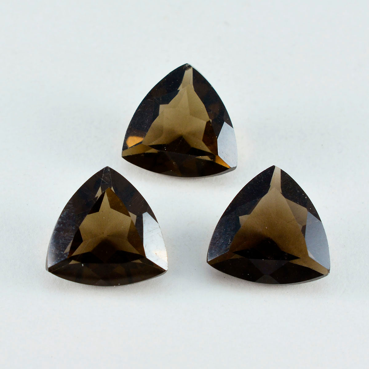 Smoky Quartz 1PC Large 12x12 MM Triangle Faceted Brown High Quality Semi Precious Loose Gems