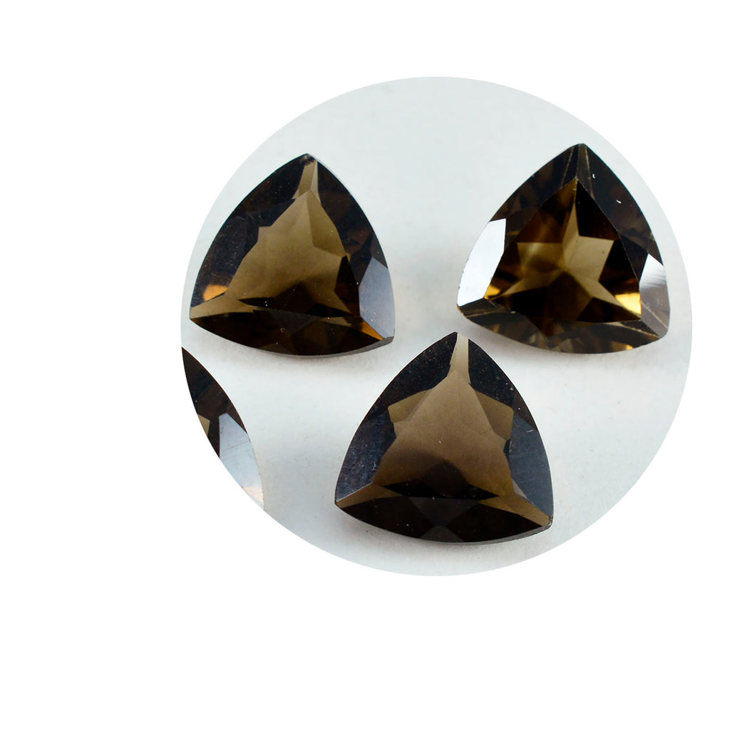 Smoky Quartz 1PC Chunky 13x13 MM Triangle Faceted Brown Natural Semi Precious Loose Gemstone