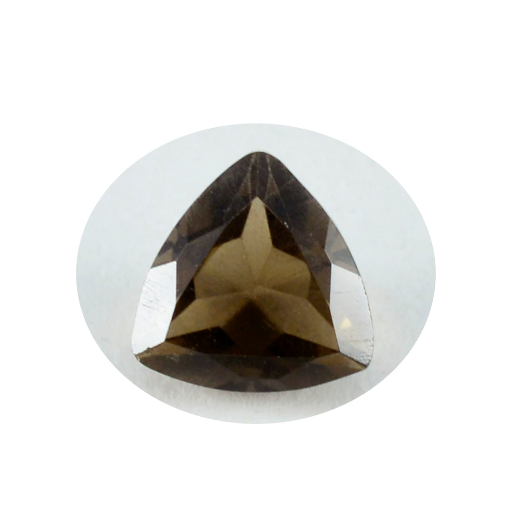 Smoky Quartz 1PC Chunky 14x14 MM Triangle Faceted Brown Genuine Semi Precious Loose Gemstones