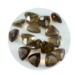Smoky Quartz 10PC Tiny 5x5 MM Triangle Faceted Brown Sparkling Semi Precious Loose Gemstone