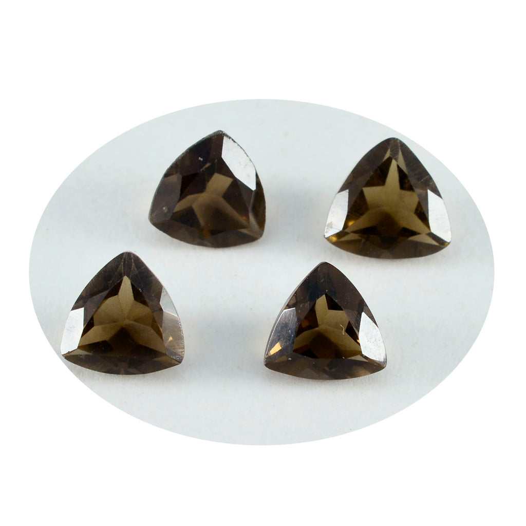 Smoky Quartz 1PC Small 8x8 MM Triangle Faceted Brown Luster Semi Precious Loose Gems