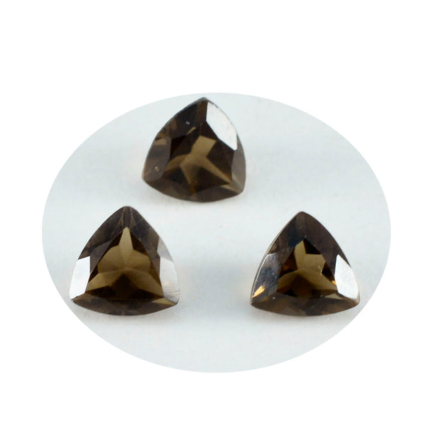 Smoky Quartz 1PC Medium 9x9 MM Triangle Faceted Brown Lustrous Semi Precious Loose Gemstone
