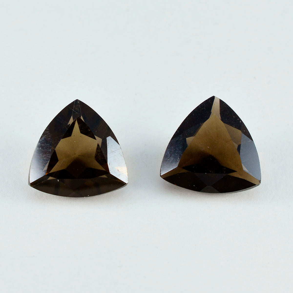 Smoky Quartz 1PC Large 12x12 MM Triangle Faceted Brown High Quality Semi Precious Loose Gems Hoofdafbeelding
