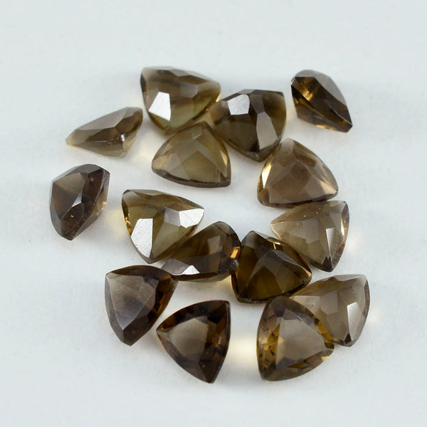 Smoky Quartz 10PC Tiny 4x4 MM Triangle Faceted Brown Brilliant Semi Precious Loose Gems