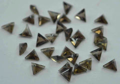 Smoky Quartz 10PC Tiny 4x4 MM Triangle Faceted Brown Brilliant Semi Precious Loose Gems