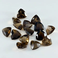 Smoky Quartz 10PC Tiny 5x5 MM Triangle Faceted Brown Sparkling Semi Precious Loose Gemstone