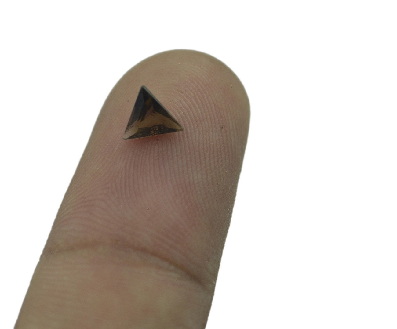 Smoky Quartz 10PC Tiny 5x5 MM Triangle Faceted Brown Sparkling Semi Precious Loose Gemstone