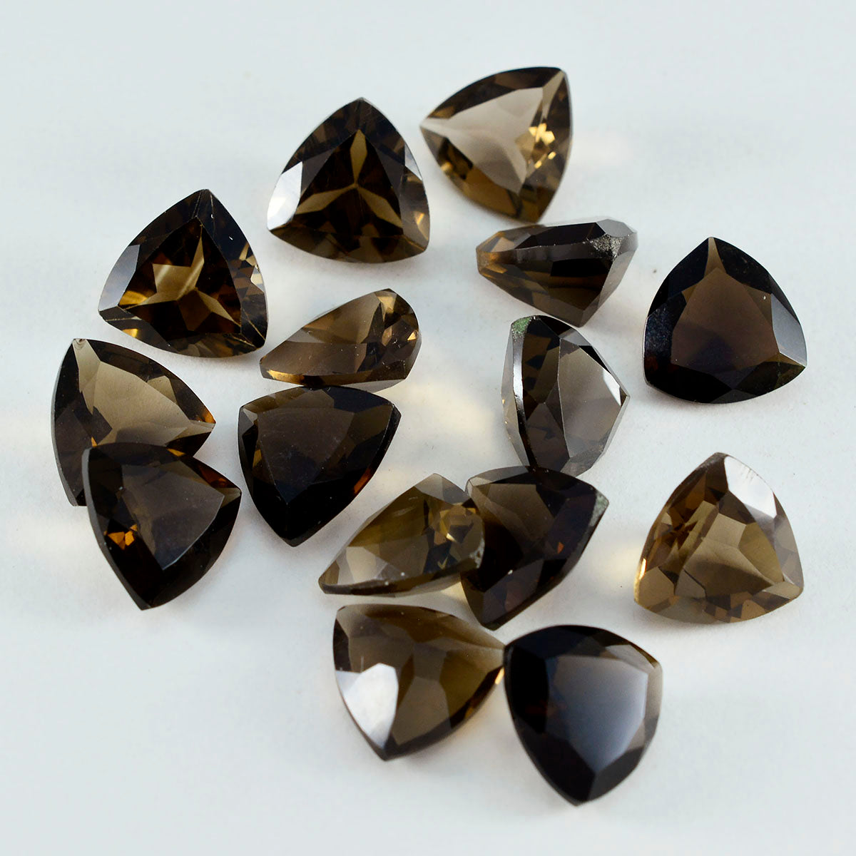 Smoky Quartz 1PC Tiny 6x6 MM Triangle Faceted Brown Polished Semi Precious Loose Gemstones