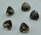Smoky Quartz 1PC Tiny 6x6 MM Triangle Faceted Brown Polished Semi Precious Loose Gemstones