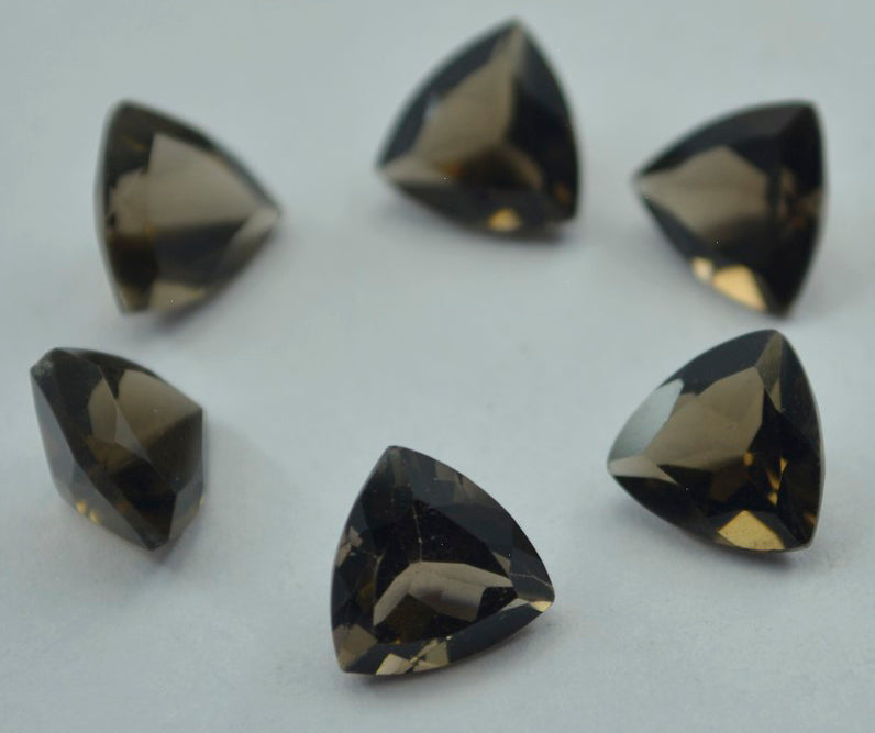 Smoky Quartz 1PC Small 7x7 MM Triangle Faceted Brown Splendid Semi Precious Gems