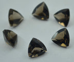 Smoky Quartz 1PC Small 7x7 MM Triangle Faceted Brown Splendid Semi Precious Gems