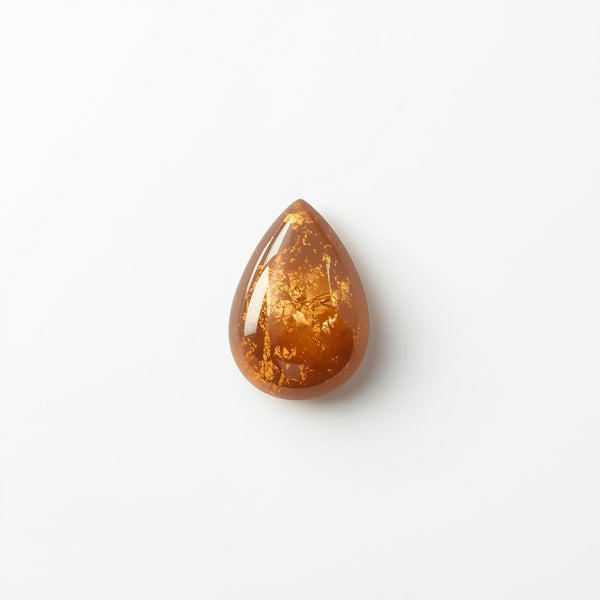 Sun Stone 1PC Small 6x8 MM Pear Cabochon Blue Fiery semi Precious Loose Gemstone