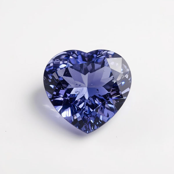 Tanzanite 1PC Chunky 14x14 MM Heart Faceted Blue Genuine Semi Precious Loose Gemstones