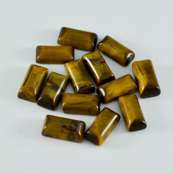 Tiger Eye 10PC Tiny 4x8 MM Baguette Cabochon Brown Fine semi Precious Loose Gemstone