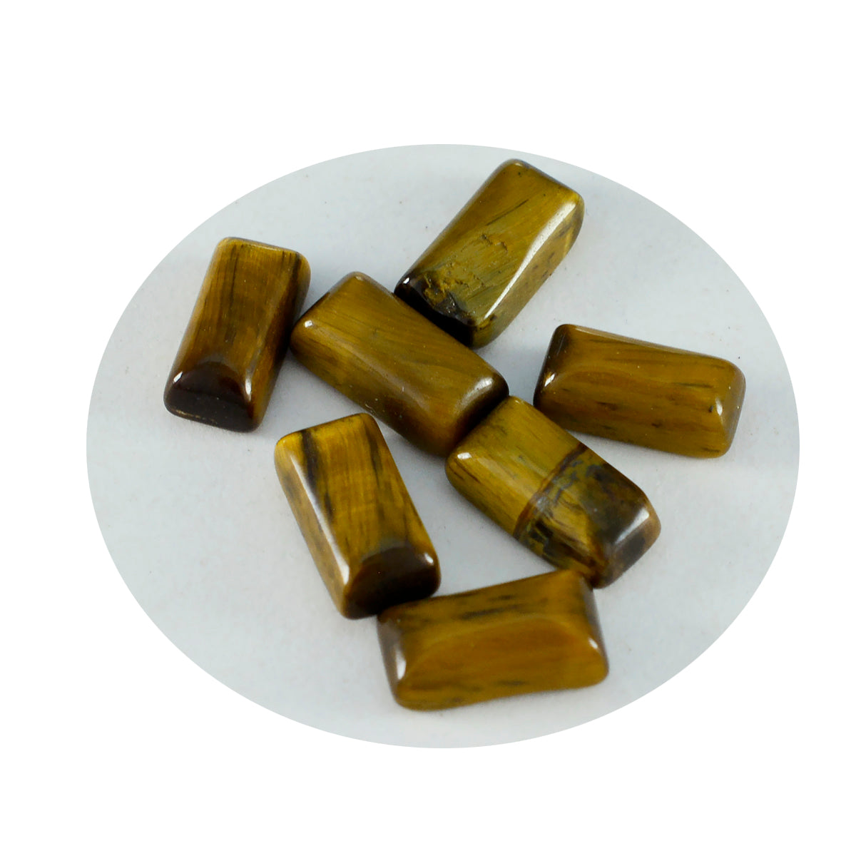 Tiger Eye 1PC Small 5x10 MM Baguette Cabochon Brown High Quality semi Precious Loose Gemstones