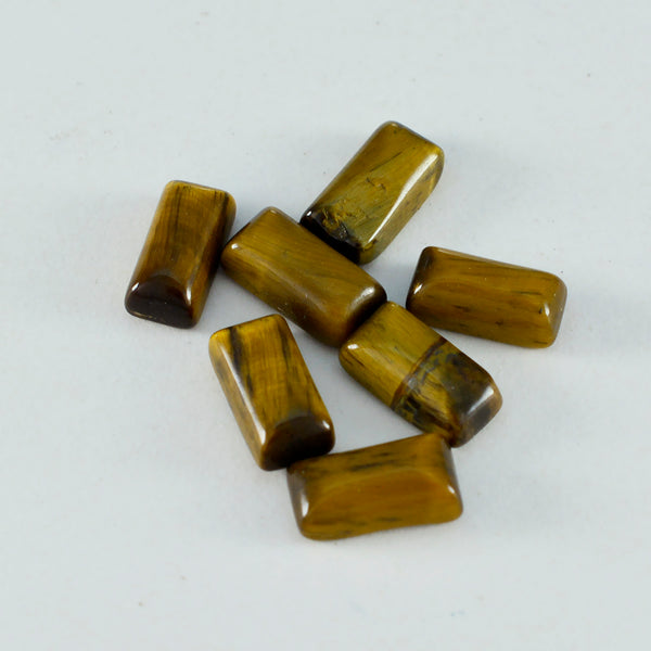 Tiger Eye 1PC Small 5x10 MM Baguette Cabochon Brown High Quality semi Precious Loose Gemstones