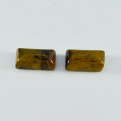 Tiger Eye 1PC Small 5x10 MM Baguette Cabochon Brown High Quality semi Precious Loose Gemstones