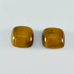 Tiger Eye 1PC Large 10x10 MM Cushion Cabochon Brown Fine semi Precious Gems