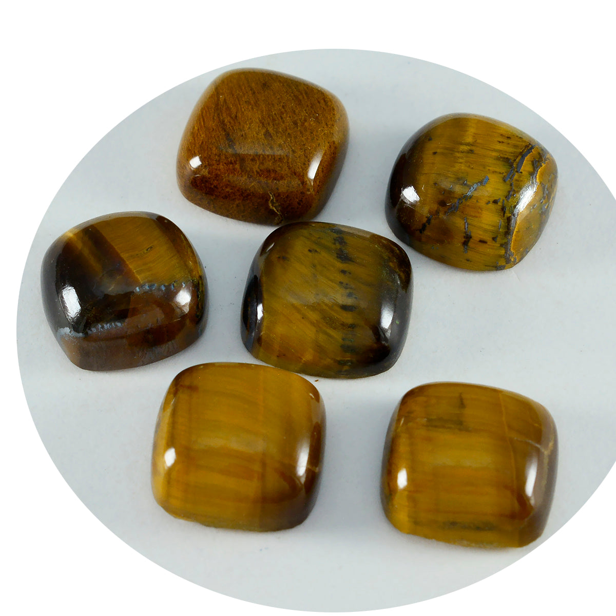 Tiger Eye 1PC Large 11x11 MM Cushion Cabochon Brown High Quality semi Precious Loose Gems