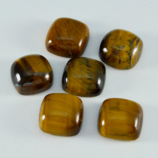 Tiger Eye 1PC Large 11x11 MM Cushion Cabochon Brown High Quality semi Precious Loose Gems