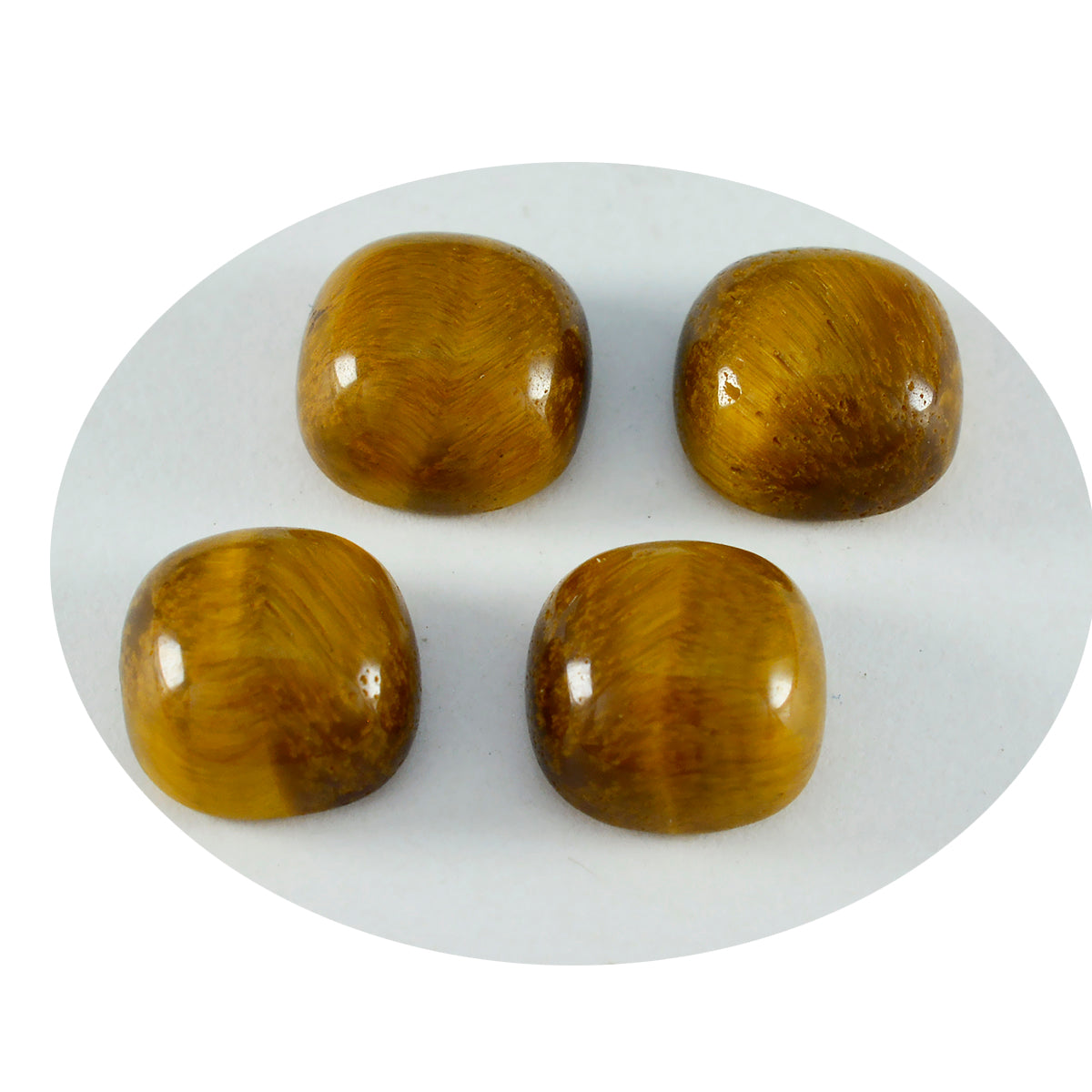Tiger Eye 1PC Tiny 6x6 MM Cushion Cabochon Brown Splendid semi Precious Loose Gemstone Второстепенное изображение товара