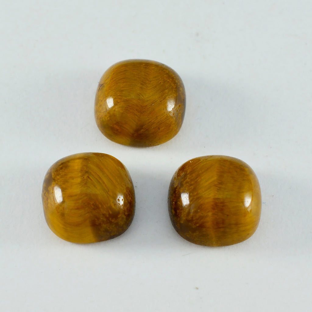Tiger Eye 1PC Small 7x7 MM Cushion Cabochon Brown Luster semi Precious Loose Gemstones