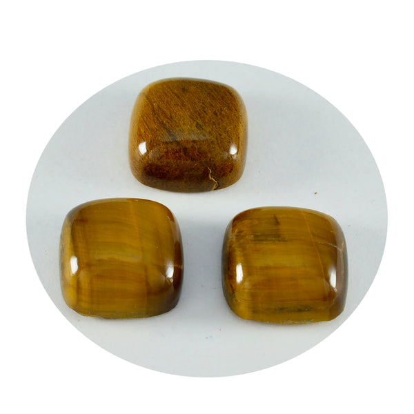 Tiger Eye 1PC Small 8x8 MM Cushion Cabochon Brown Lustrous semi Precious Semi Precious Gemstone