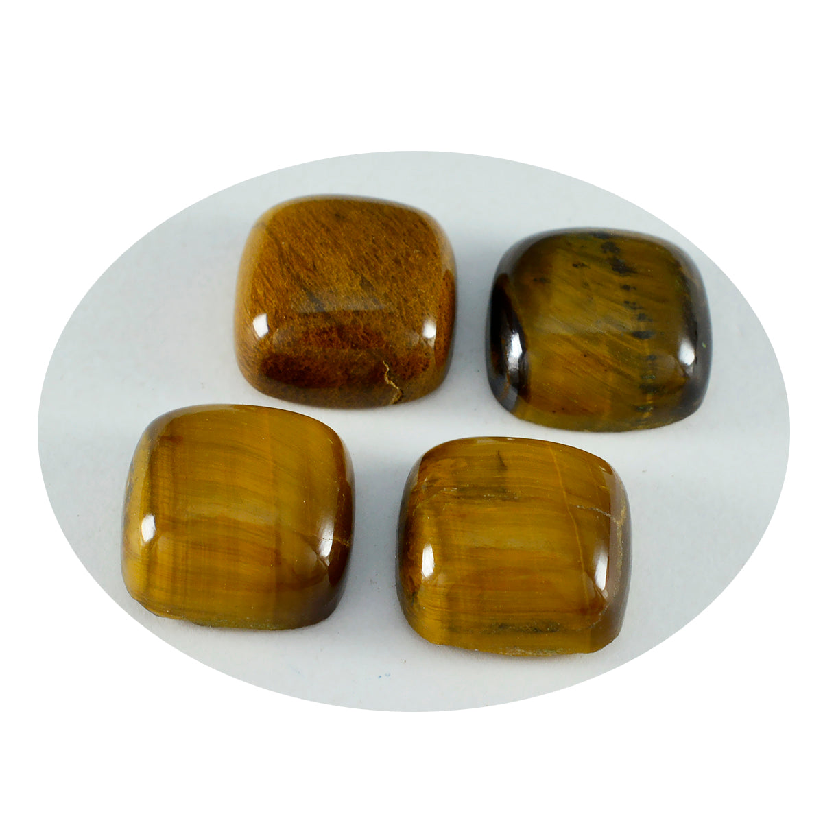Tiger Eye 1PC Medium 9x9 MM Cushion Cabochon Brown Shine semi Precious Precious Gemstone Secundaire afbeelding