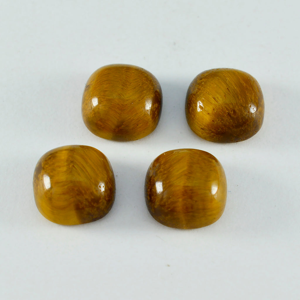 Tiger Eye 1PC Large 10x10 MM Cushion Cabochon Brown Fine semi Precious Gems