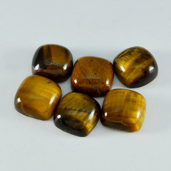 Tiger Eye 1PC Large 11x11 MM Cushion Cabochon Brown High Quality semi Precious Loose Gems