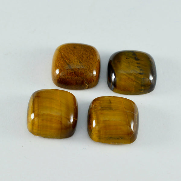 Tiger Eye 1PC Tiny 6x6 MM Cushion Cabochon Brown Splendid semi Precious Loose Gemstone