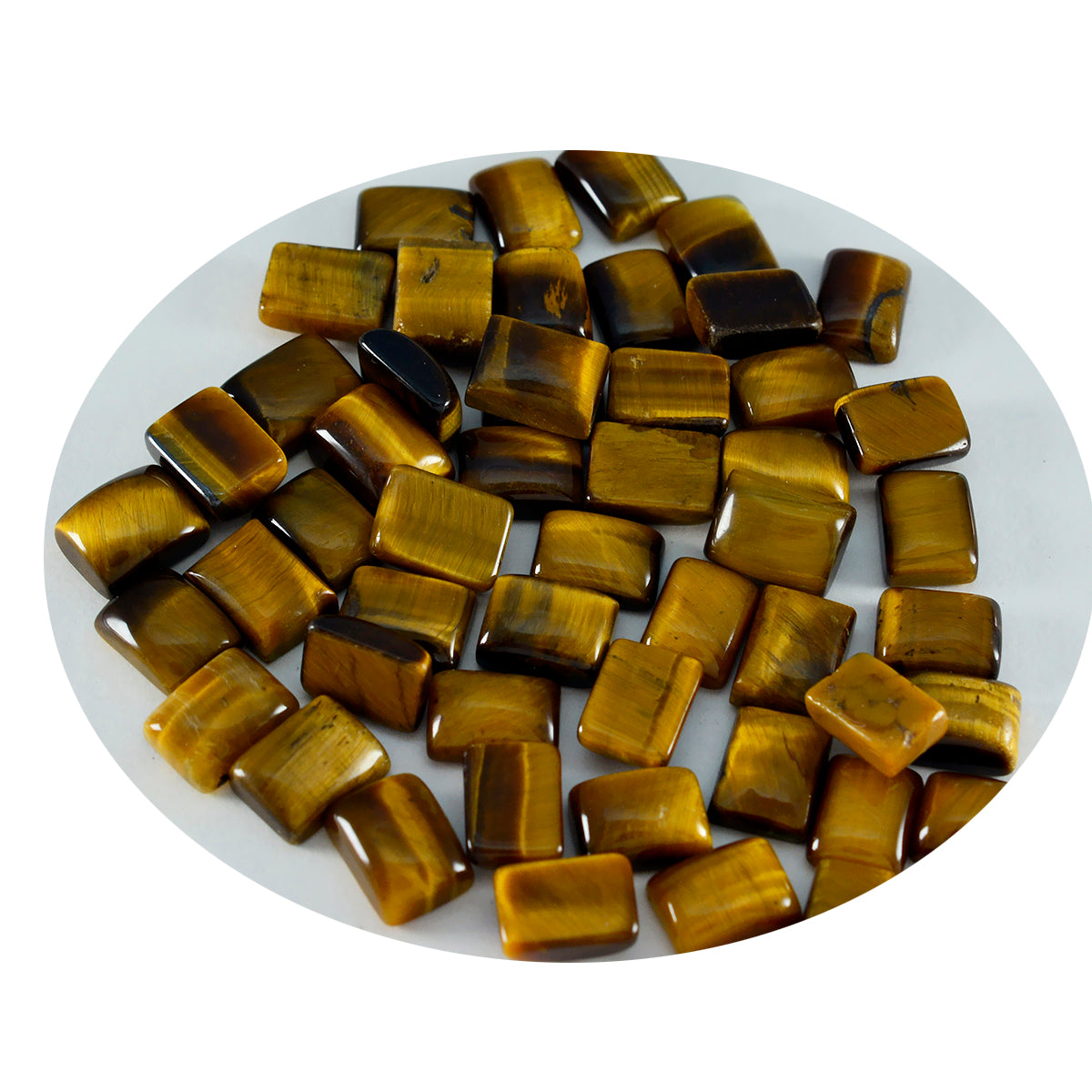 Tiger Eye 10PC Tiny 4x6 MM Emerald Cabochon Brown Pure semi Precious Loose Gemstones Image secondaire du produit