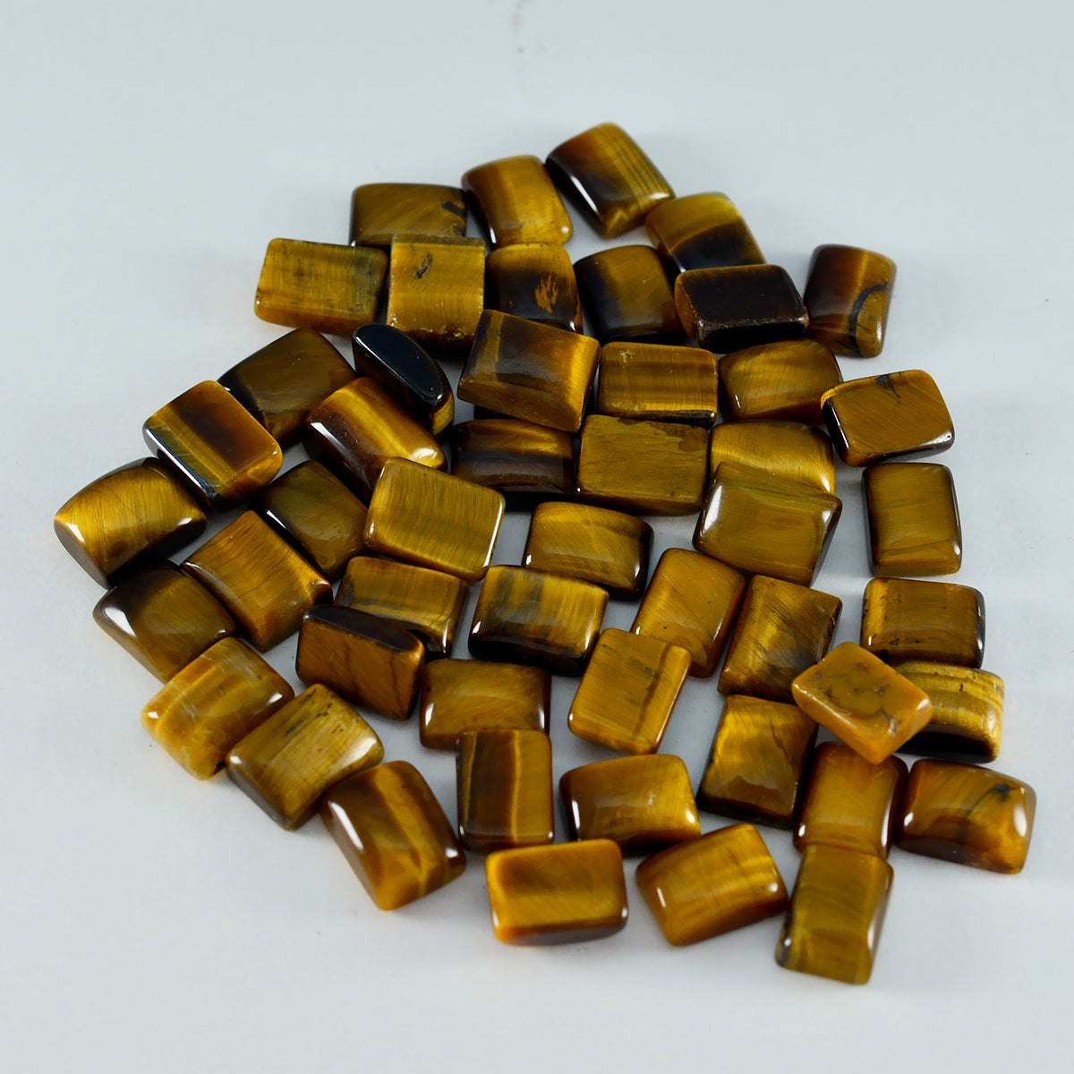 Tiger Eye 10PC Tiny 4x6 MM Emerald Cabochon Brown Pure semi Precious Loose Gemstones