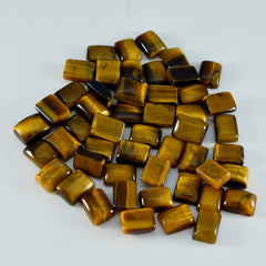 Tiger Eye 10PC Tiny 4x6 MM Emerald Cabochon Brown Pure semi Precious Loose Gemstones