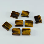 Tiger Eye 1PC Tiny 5x7 MM Emerald Cabochon Brown Fiery semi Precious Semi Precious Gemstone