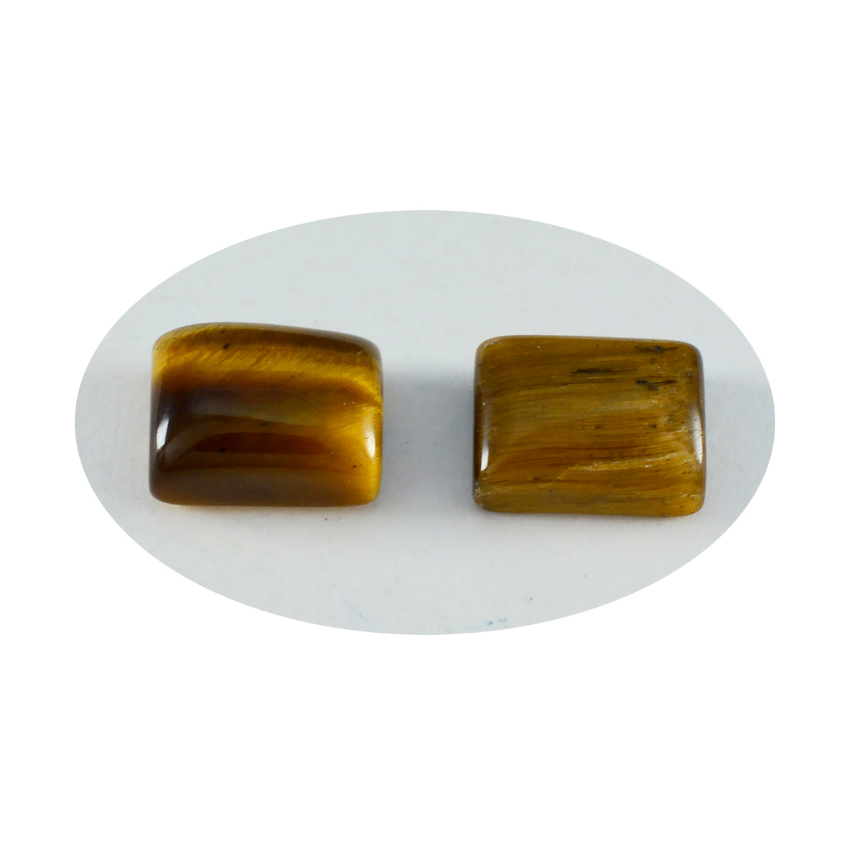 Tiger Eye 1PC Small 6x8 MM Emerald Cabochon Brown Brilliant semi Precious Precious Gemstone Secundaire afbeelding