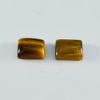 Tiger Eye 1PC Small 6x8 MM Emerald Cabochon Brown Brilliant semi Precious Precious Gemstone