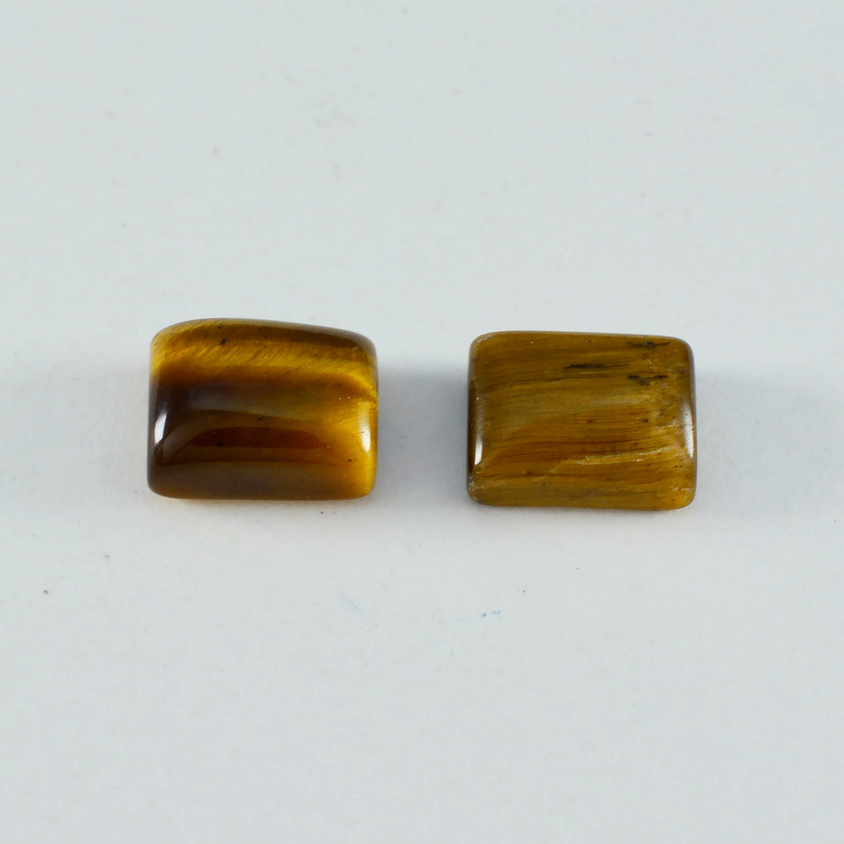 Tiger Eye 1PC Small 6x8 MM Emerald Cabochon Brown Brilliant semi Precious Precious Gemstone