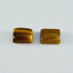 Tiger Eye 1PC Small 6x8 MM Emerald Cabochon Brown Brilliant semi Precious Precious Gemstone