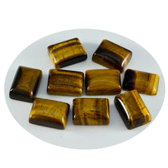 Tiger Eye 1PC Medium 8x10 MM Emerald Cabochon Brown Luster semi Precious Loose Gemstones