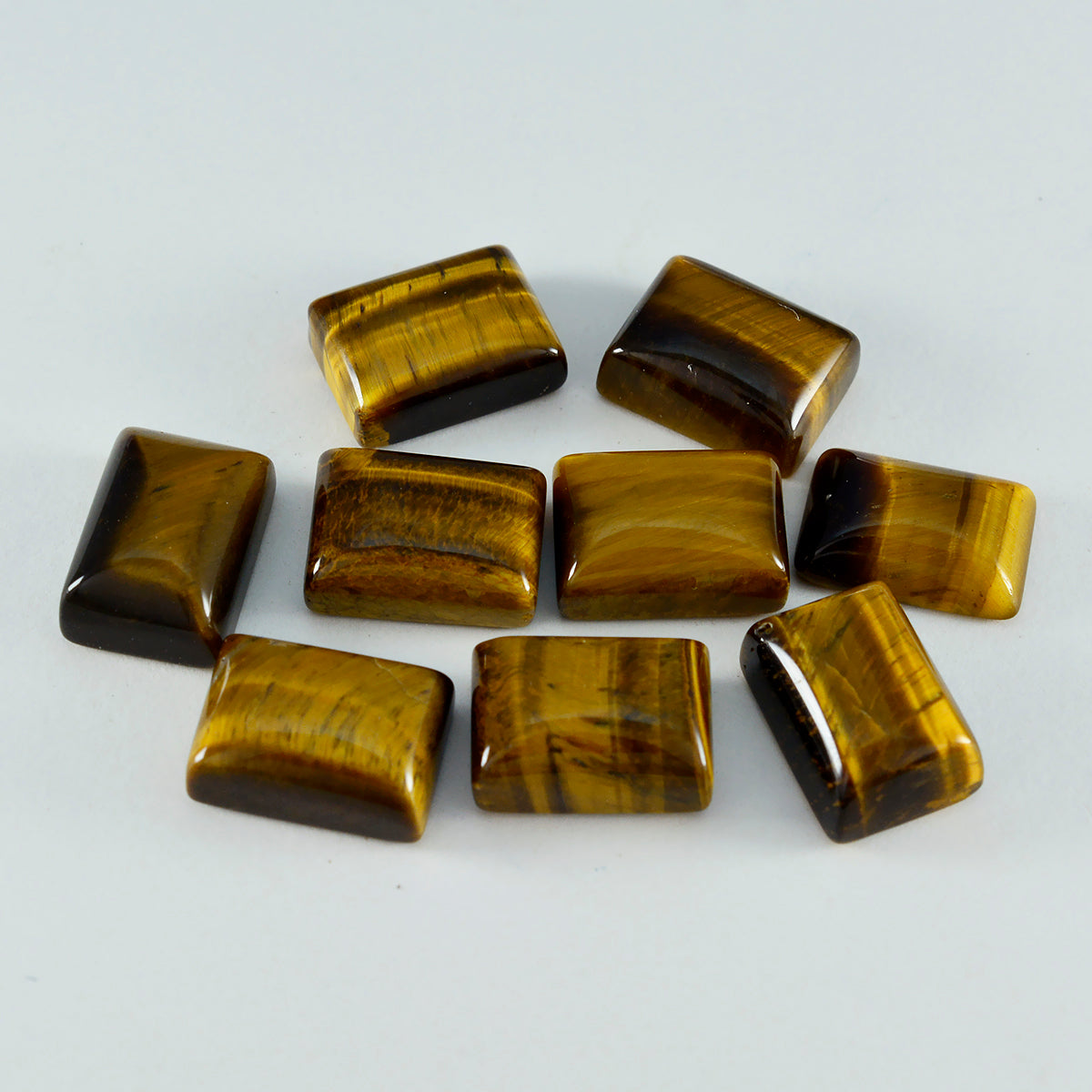 Tiger Eye 1PC Medium 8x10 MM Emerald Cabochon Brown Luster semi Precious Loose Gemstones