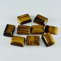 Tiger Eye 1PC Medium 8x10 MM Emerald Cabochon Brown Luster semi Precious Loose Gemstones