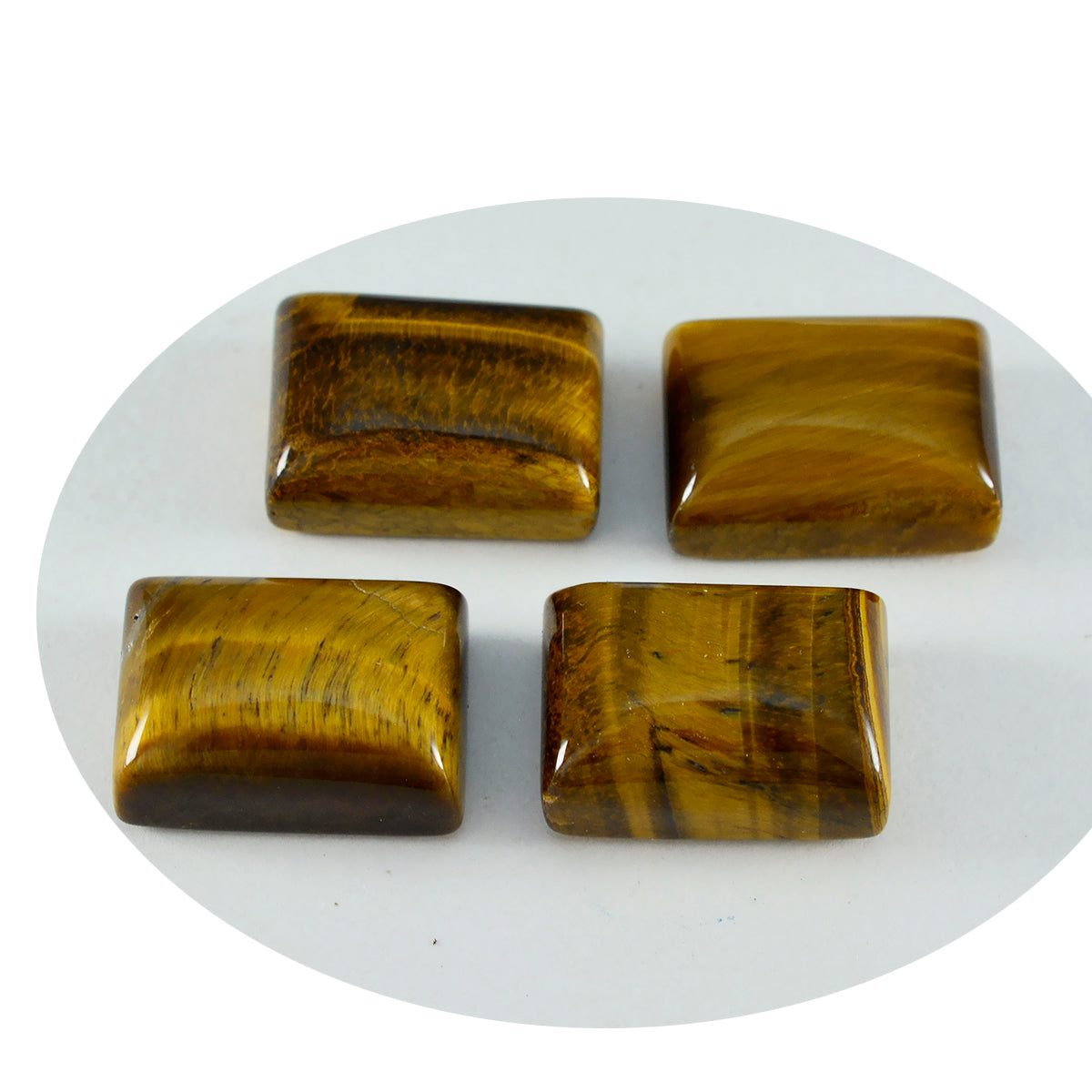 Tiger Eye 1PC Large 9x11 MM Emerald Cabochon Brown Lustrous semi Precious Semi Precious Gemstone Immagine secondaria del prodotto