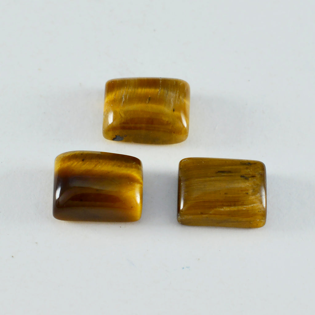 Tiger Eye 10PC Tiny 4x6 MM Emerald Cabochon Brown Pure semi Precious Loose Gemstones