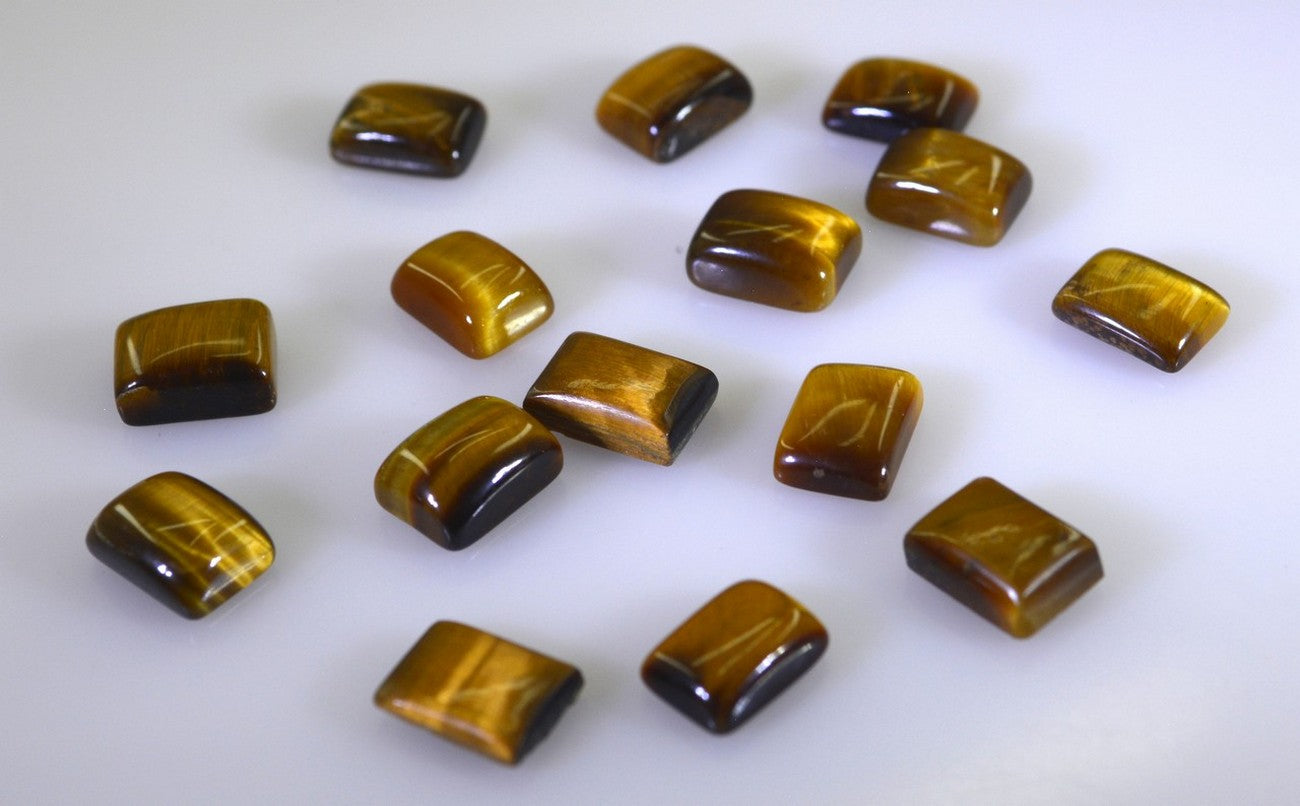 Tiger Eye 10PC Tiny 4x6 MM Emerald Cabochon Brown Pure semi Precious Loose Gemstones