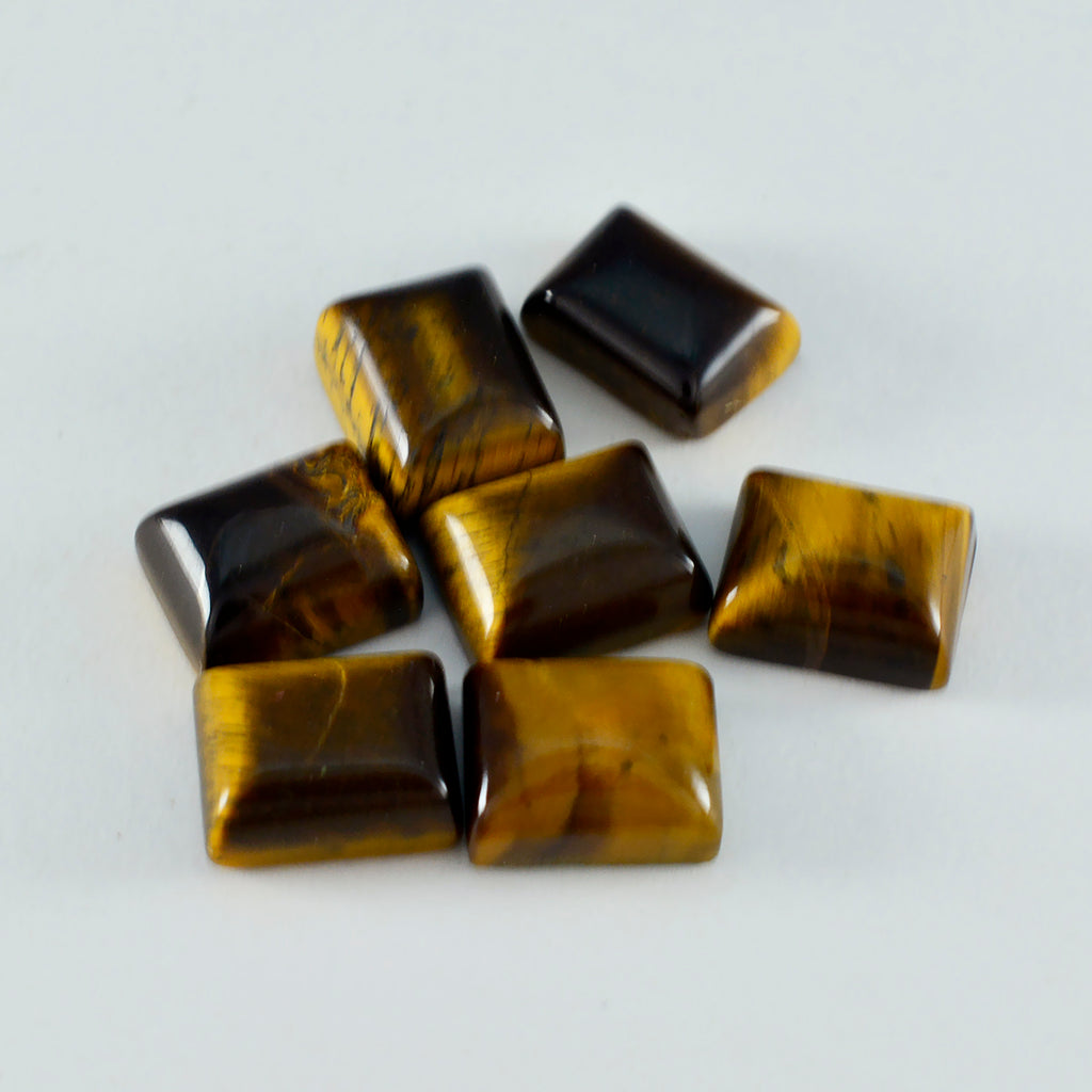 Tiger Eye 1PC Tiny 5x7 MM Emerald Cabochon Brown Fiery semi Precious Semi Precious Gemstone