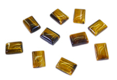 Tiger Eye 1PC Tiny 5x7 MM Emerald Cabochon Brown Fiery semi Precious Semi Precious Gemstone