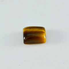 Tiger Eye 1PC Small 6x8 MM Emerald Cabochon Brown Brilliant semi Precious Precious Gemstone