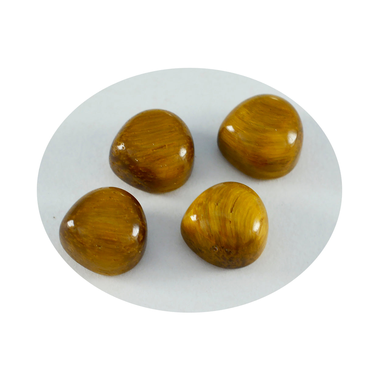 Tiger Eye 1PC Large 10x10 MM Heart Cabochon Brown Polished semi Precious Loose Gems Sekundär produktbild