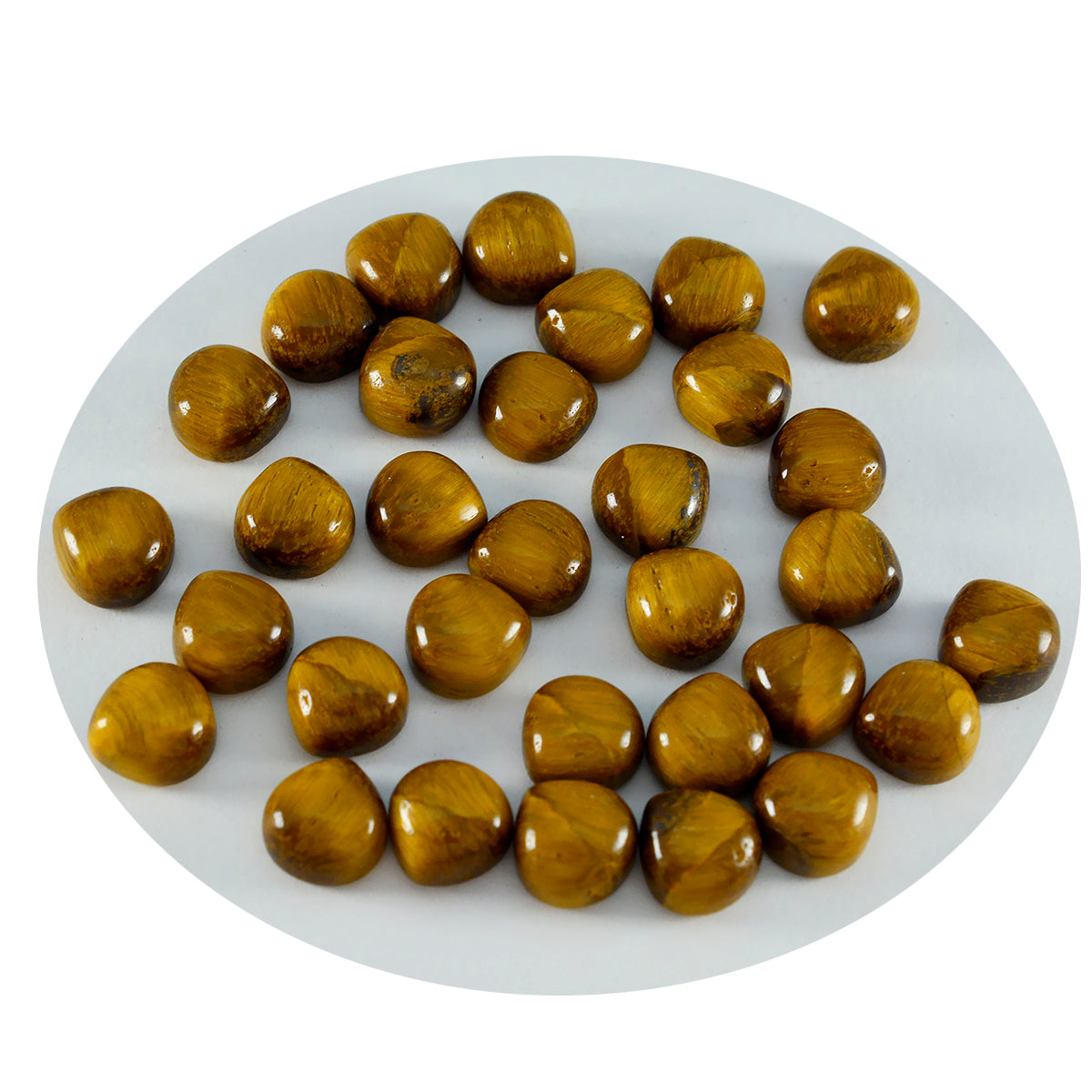 Tiger Eye 10PC Tiny 4x4 MM Heart Cabochon Brown Genuine semi Precious Loose Gems Secundaire afbeelding